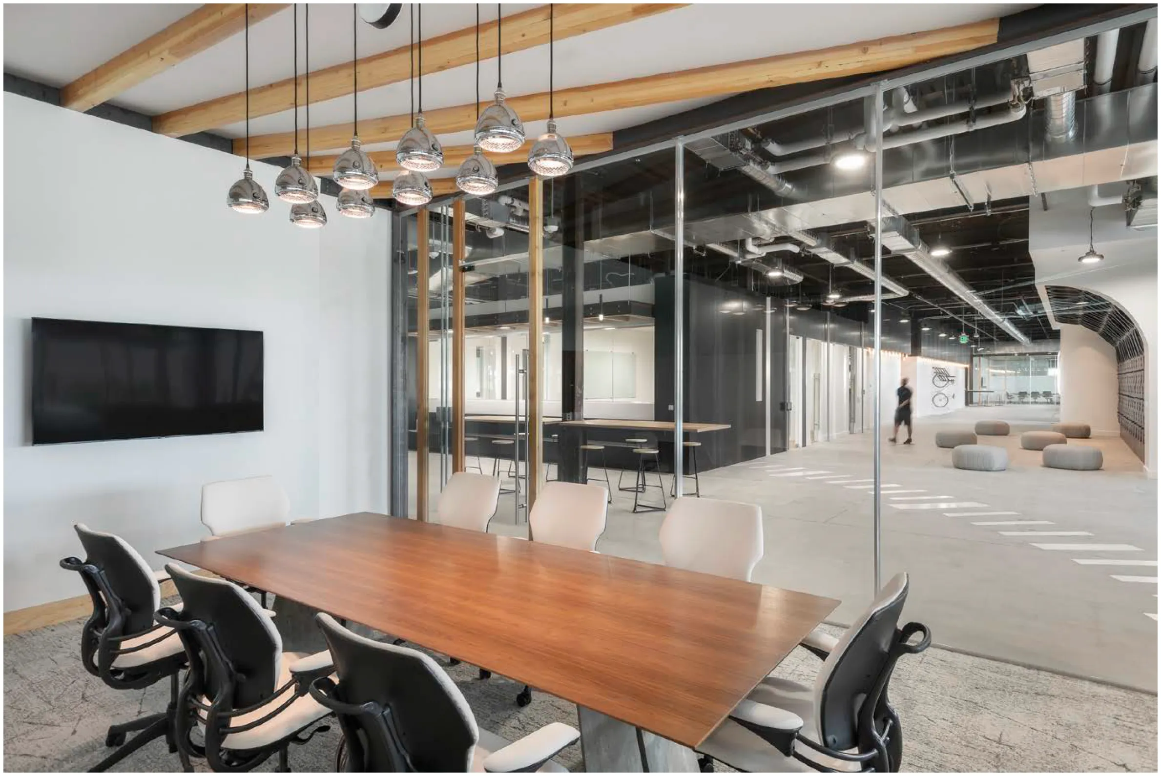 Custom architectural metalwork detail at the CDK office