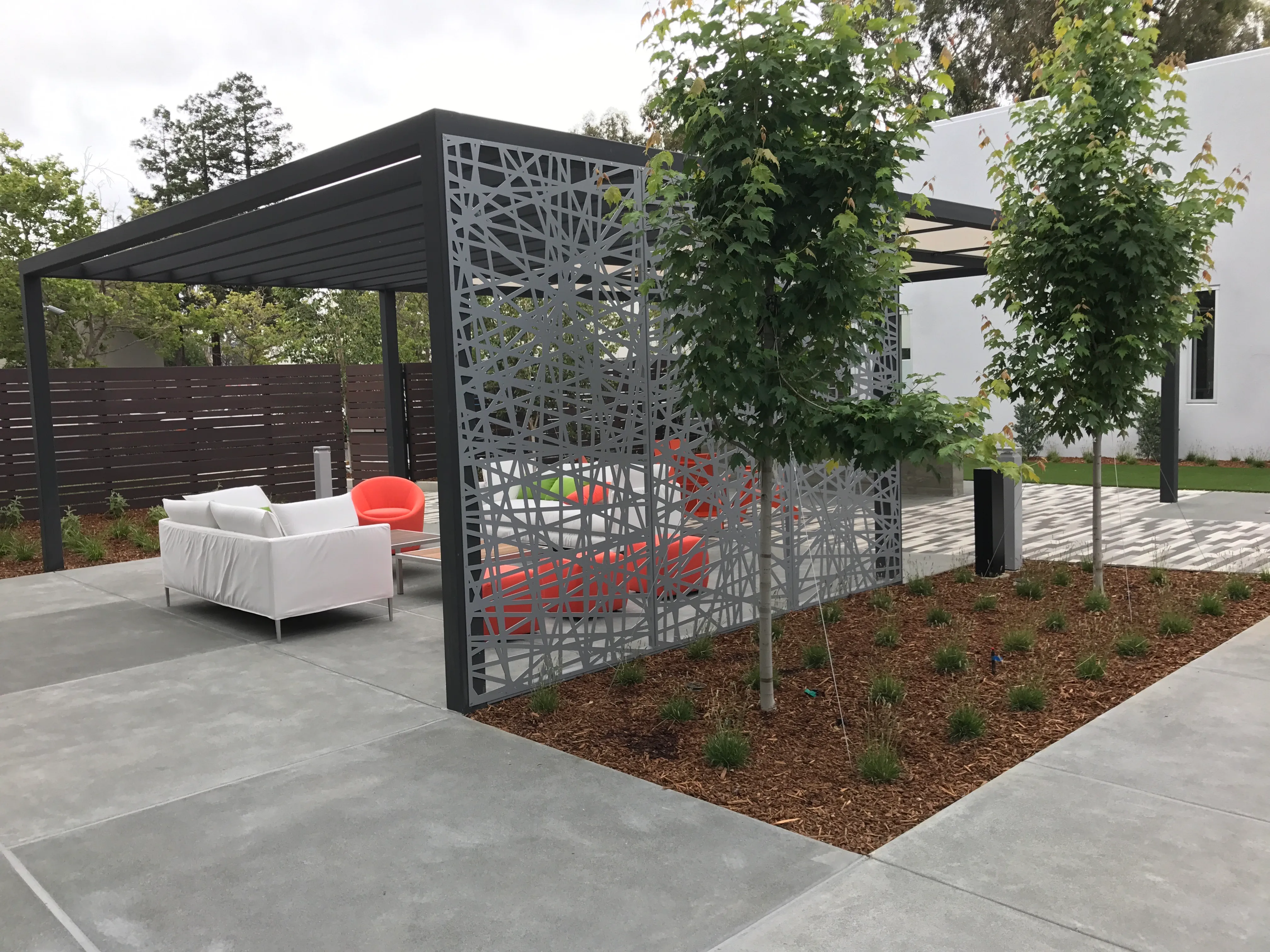 Junction Avenue trellis, second view, in the outdoor amenities area