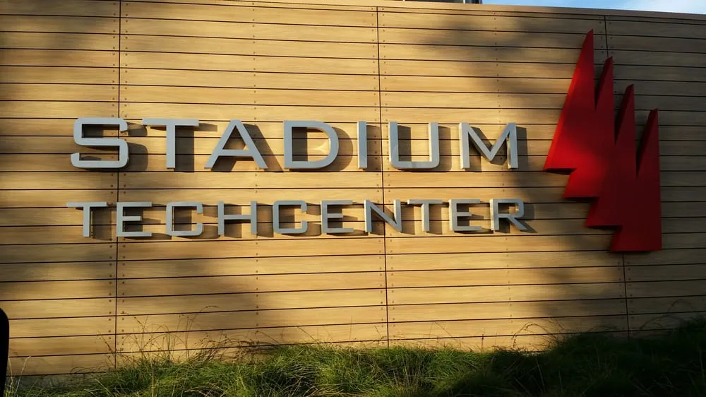 Finished architectural metalwork at Stadium Tech Center